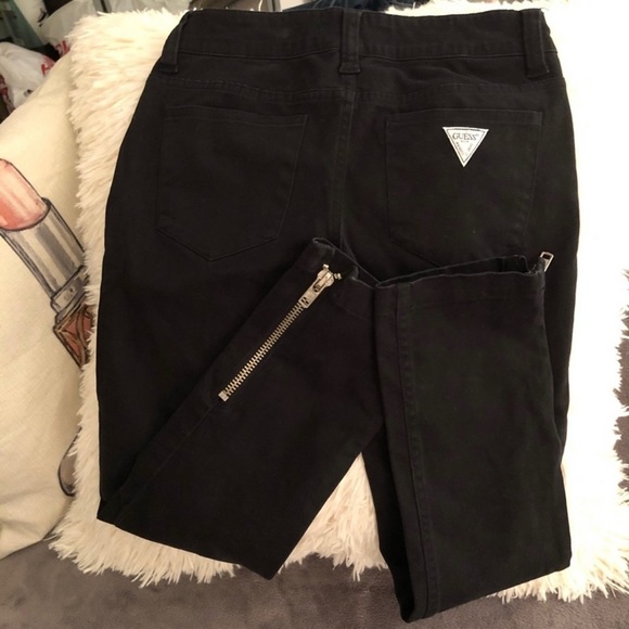 ❓GUESS Jeans w/ Zipper Ankle | Black | Stretch - Picture 4 of 6